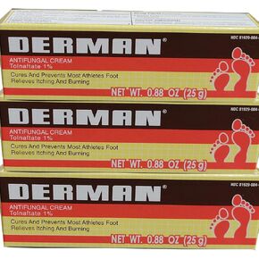 Derman Antifungal Cream for the Treatment of Athlete's Foot (3 Pack (0.88 Ounce))
