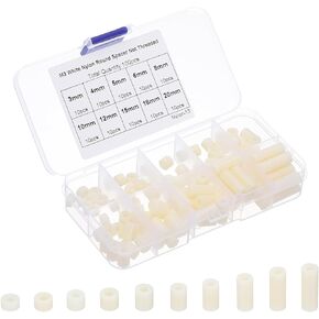 PATIKIL M3 Nylon Spacer, 100Pcs Round Spacer Standoff Non-Threaded Assortment Electrical Outlet Spacers for PCB Motherboard, Circuit Board, Switch and Receptacle, Black