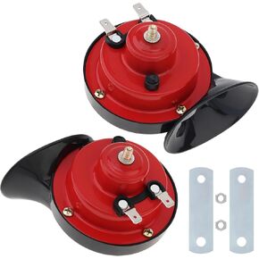 Windance 12V Super Loud Snail Horn 410HZ 510HZ High Low Tone for Any Vehicles yachts boats Waterproof Motorcycle Horn (Black 2pcs)
