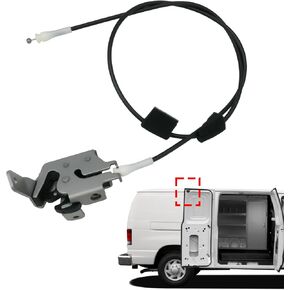 Side Door Latch with Cable Compatible with 1992-2014 Ford E150 E250 E350 Econoline Van | Replaces AC2Z-15264A26-B | Right Rear Door Upper Latch