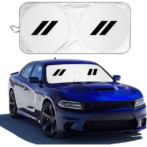 Qianjiang Foldable Sunshade for Dodge Charger Challenger Durango Journey Front Windshield Sun Shade Universal Fit to All Dodge Cars Sun Visor Protector
