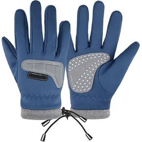 JIAHG Kids Winter Ski Snow Gloves Full-Finger Fleece Lined Waterproof Gloves for Boys Girls Outdoor Cycling Skiing Mittens in Kuwait