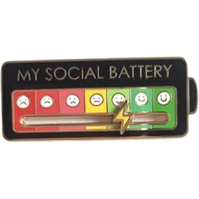 Social Battery Pin - My social battery creative lapel pin, fun enamel emotional pin 7 days a week,Functional Aesthetic Brooch