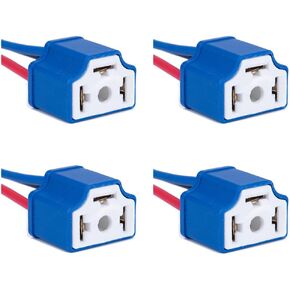 BlyilyB 4-Pack H4 9003 HB2 Wiring Harness Headlight Ceramic Socket Connector Compatible With Car Truck Boat Marine Headlight Fog Light