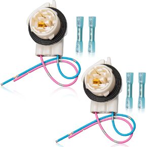 RED WOLF Headlight Wiring Harness Socket 3056 3156 3157 LED Connector Plug for Select GM GMC Chevy Silverado Sierra 1997-2007 Pigtail Retrofit Headlamp Daytime Running Lights Turn Lights