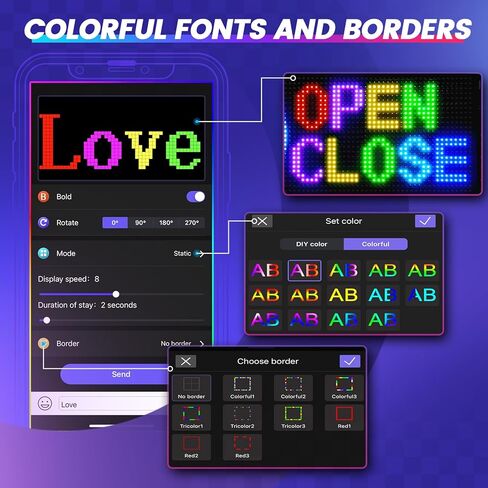 RAYHOME صف مزدوج عيون الشيطان ضوء للسيارة LED علامة ضوء للسيارة، 10.6 بوصة × 4.7 بوصة تمرير مرن 5 فولت/2 أمبير بلوتوث APP التحكم LED علامة سيارة مخصصة نص رسالة نمط شاشة LED قابلة للبرمجة in Kuwait