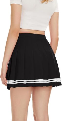 Women Pleated Skirt A-Line Short Mini Basic Skirt School Uniform Cheerleader Skirts Skater Skirt in Saudi Arabia