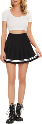 Women Pleated Skirt A-Line Short Mini Basic Skirt School Uniform Cheerleader Skirts Skater Skirt in Saudi Arabia