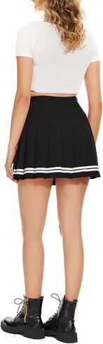 Women Pleated Skirt A-Line Short Mini Basic Skirt School Uniform Cheerleader Skirts Skater Skirt in Saudi Arabia