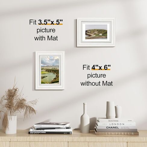 Vittanly 8x10 Picture Frames Set of 2, Display 5x7 Pictures with Mat or 8x10 without Mat, Rustic Collage Photo Frames for Wall or Tabletop, Gold in Saudi Arabia