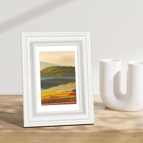 Vittanly 8x10 Picture Frames Set of 2, Display 5x7 Pictures with Mat or 8x10 without Mat, Rustic Collage Photo Frames for Wall or Tabletop, Gold in Saudi Arabia