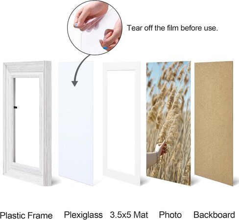 Vittanly 8x10 Picture Frames Set of 2, Display 5x7 Pictures with Mat or 8x10 without Mat, Rustic Collage Photo Frames for Wall or Tabletop, Gold in Saudi Arabia