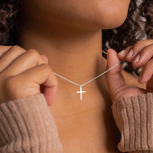 Moodear Cross Necklace for Women - Dainty 925 Sterling Silver/Gold Plated Layered Cross Pendant Simple Small Necklaces for Women Trendy Jewelry Gifts in Saudi Arabia