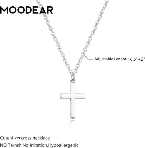 Moodear Cross Necklace for Women - Dainty 925 Sterling Silver/Gold Plated Layered Cross Pendant Simple Small Necklaces for Women Trendy Jewelry Gifts in Saudi Arabia