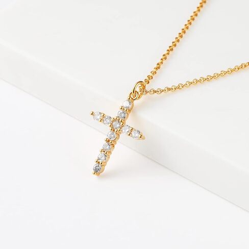 Moodear Cross Necklace for Women - Dainty 925 Sterling Silver/Gold Plated Layered Cross Pendant Simple Small Necklaces for Women Trendy Jewelry Gifts in Saudi Arabia