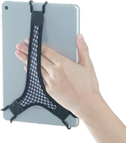 TFY Security Hand Strap Holder Finger Grip for Tablet - Compatible with Fire 7 Inch/Fire HD 8 / iPad mini/Galaxy Tab S 8.4 / Galaxy Tab 2/3 / 4 / Galaxy Tab 7.7 (Black) in Saudi Arabia