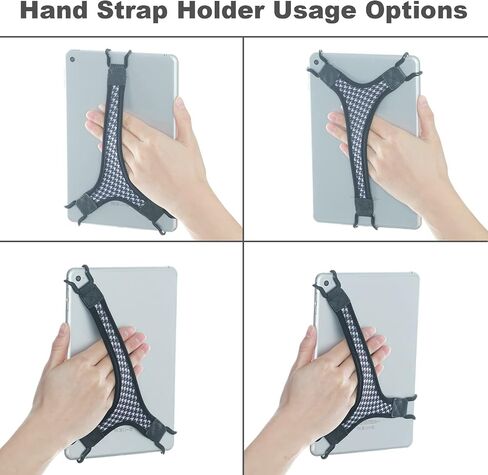 TFY Security Hand Strap Holder Finger Grip for Tablet - Compatible with Fire 7 Inch/Fire HD 8 / iPad mini/Galaxy Tab S 8.4 / Galaxy Tab 2/3 / 4 / Galaxy Tab 7.7 (Black) in Saudi Arabia