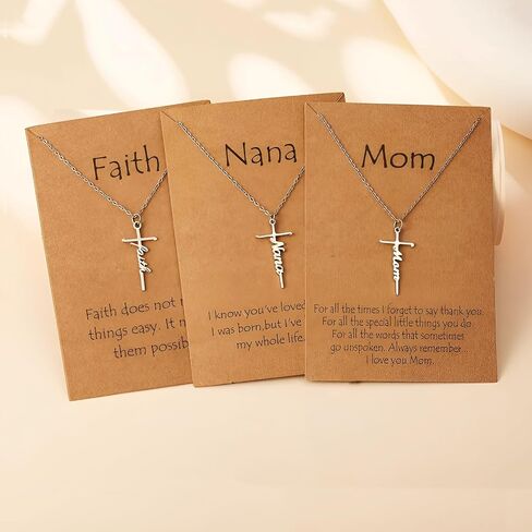 RAYSTAR Christmas Gifts - Faith Cross Necklace for Women Religious Christian Jewelry Gifts for Women Girls Mom Wife Grandma,Unique Birthday Gifts for Women in Saudi Arabia