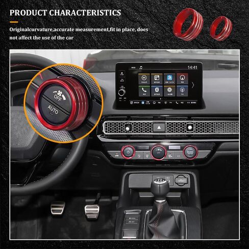 3PCS Air Conditioner Switch Button Knob Cover, Aluminum Alloy Trim Cover, Air Conditioner Knob Ring, Trailer Gear Switch Knob Cover Compatible with Dodge Challenger Durango 2015-2022 (Red) in Saudi Arabia