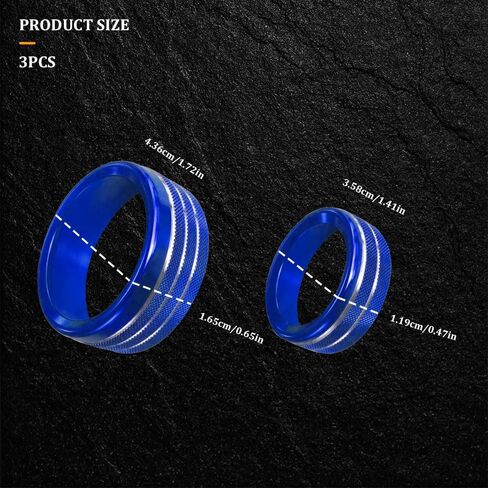 3PCS Air Conditioner Switch Button Knob Cover, Aluminum Alloy Trim Cover, Air Conditioner Knob Ring, Trailer Gear Switch Knob Cover Compatible with Dodge Challenger Durango 2015-2022 (Red) in Saudi Arabia