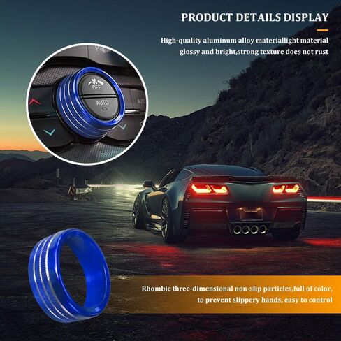 3PCS Air Conditioner Switch Button Knob Cover, Aluminum Alloy Trim Cover, Air Conditioner Knob Ring, Trailer Gear Switch Knob Cover Compatible with Dodge Challenger Durango 2015-2022 (Red) in Saudi Arabia