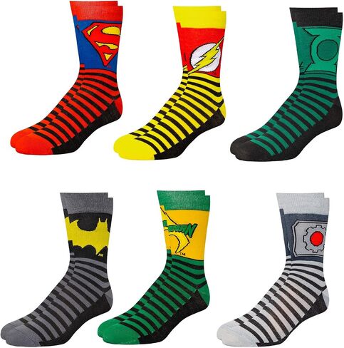 DC Comics Socks for Boys & Men Socks, Superhero 6 Pack Boys Socks, Athletic Socks for Boys Batman, Superman, Flash in Saudi Arabia
