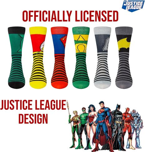 DC Comics Socks for Boys & Men Socks, Superhero 6 Pack Boys Socks, Athletic Socks for Boys Batman, Superman, Flash in Saudi Arabia