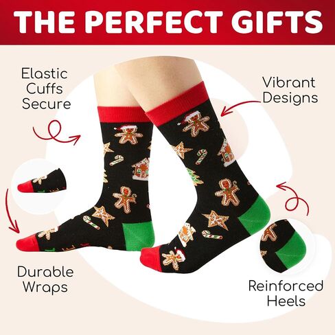 HAPPYPOP Christmas Gifts Stocking for Kids - Gingerbread Candy Socks, Xmas Gifts With Greeting Card in Saudi Arabia