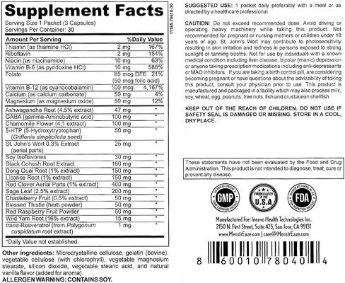 Mood Support & Hormone Balance for Women, Plant-Based Menopause Support & PMS Relief with Magnesium, Black Cohosh, St Johns Wort, Vitex, Ashwagandha &B6 Vitamins, 30 Serves in Saudi Arabia