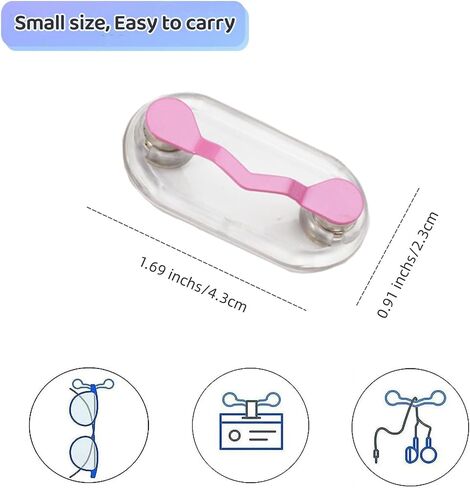 2 Pack Magnetic Eyeglass Holder for Shirt Magnet Sunglasses Holder Reading Glasses Eyeglasses Chains for Clothes in Saudi Arabia