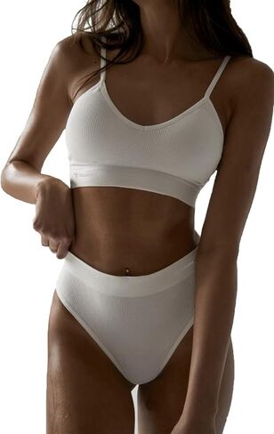 Talmont Bra and Panty Sets For Women, Sexy Seamless Lingerie Underwear for Everyday and Sports, Removable Pads, Ribbed Fabric in Saudi Arabia