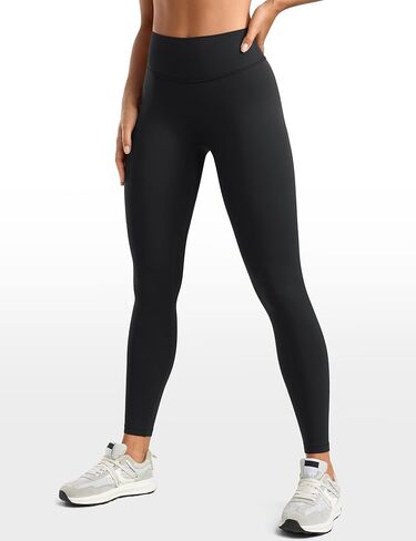 سروال يوجا نسائي عالي الخصر للاستراحة مقاس 25 بوصة تمرين رفع المؤخرة بدون درزات أمامية للتحكم في البطن سروال يوجا للجيم in Kuwait