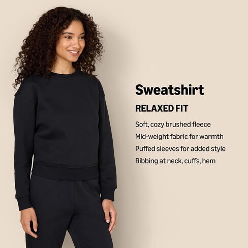 Amazon Essentials x Sofia Grainge Women's Boxy Drop Shoulder Crewneck Sweatshirt in Saudi Arabia