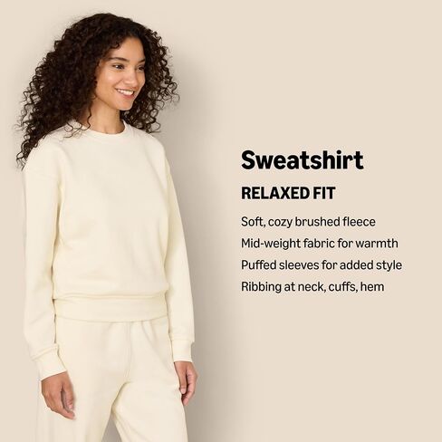 Amazon Essentials x Sofia Grainge سويت شيرت نسائي ذو أكتاف منسدلة وياقة مستديرة in Kuwait