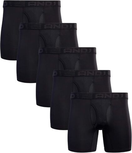AND1 Men's Boxer Briefs–5 Pack Soft Stretch Compression Boxers for Men with Functional Fly - Performance Mens Underwear S-3XL in Saudi Arabia