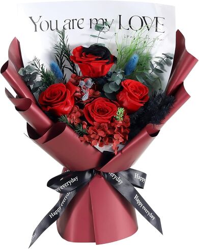 Woyoo Preserved Flowers Bouquet,Flowers for Delivery Prime,Natural Long Lasting Purple Flowers Bouquet with Gift Box,Gifts for her Valentine’s Day,Mother’s Day,Anniversary,Birthday,Christmas (Purple) in Saudi Arabia