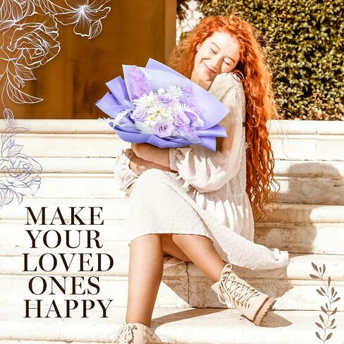 Preserved Flowers Bouquet - Flowers Forever in a Box with Hydrangeas & More, Gift Ready for Anniversary, Birthday, Valentine's Day, Mother's Day, Long-Lasting 1-3 Years - Purple in Saudi Arabia