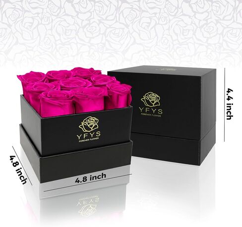 YFYS Forever Rose Flowers for Delivery Prime - 9pcs Preserved Fresh Roses, Genuine Roses That Last for Years, for Birthday Gifts for Women, Valentines Day, and Mother's Day (Red) in Saudi Arabia