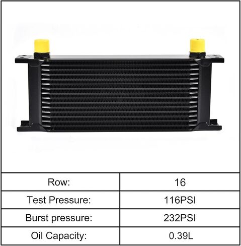 EVIL ENERGY 30 Row Oil Cooler, 10AN Stacked Plate Transmission Engine Cooler Universal British Radiator Aluminium Black in Saudi Arabia