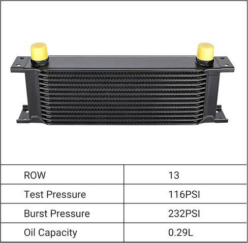 EVIL ENERGY 30 Row Oil Cooler, 10AN Stacked Plate Transmission Engine Cooler Universal British Radiator Aluminium Black in Saudi Arabia