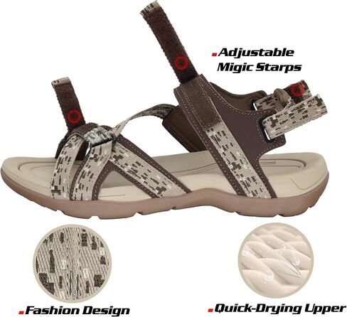 GRITION Women Hiking Sandals Girls, Outdoor Sport Water Shoes, Summer Flat Cross-Tied Sandals Open Toe Adjustable Walking Shoes in Saudi Arabia