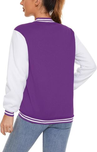 Varsity Jacket Women Men's Baseball School Uniform Button Up Unsex Adult Long Sleeve Coat Fashion Jacket in Saudi Arabia