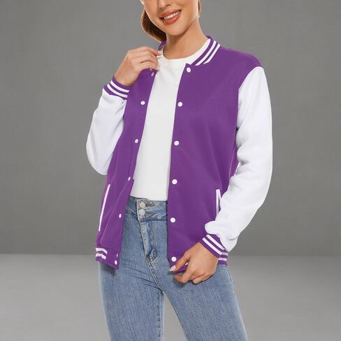 Varsity Jacket Women Men's Baseball School Uniform Button Up Unsex Adult Long Sleeve Coat Fashion Jacket in Saudi Arabia