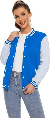 Varsity Jacket Women Men's Baseball School Uniform Button Up Unsex Adult Long Sleeve Coat Fashion Jacket in Saudi Arabia
