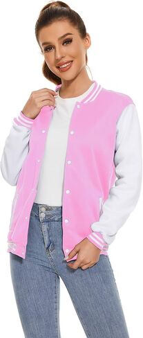 Varsity Jacket Women Men's Baseball School Uniform Button Up Unsex Adult Long Sleeve Coat Fashion Jacket in Saudi Arabia
