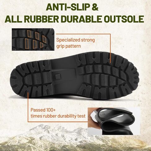Furuian Men's Rain Boots Wide Calf Waterproof Rubber Boots Wide Width Non Slip Work Boots Ankle/Short Chelsea Rain Boots Hunting Boots Mud Boots for Fishing, Agriculture, Outdoor in Kuwait