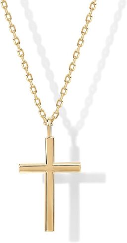 PAVOI 14K Gold Plated Cubic Zirconia Cross Pendant Necklaces for Women | Linear Bezel CZ Religious Cross Faith Pendant Necklace in Saudi Arabia