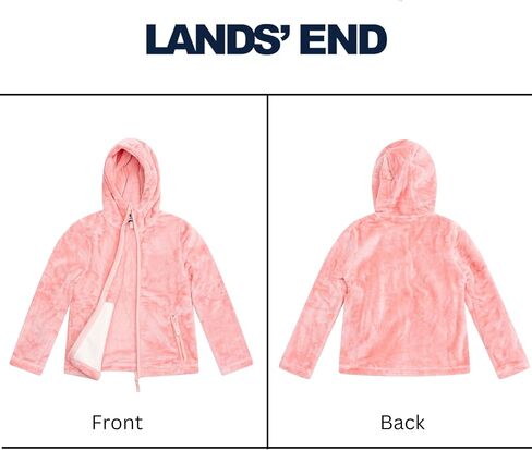 Lands' End Girls Softest Fleece Full Zip Hoodie Sweatshirt (XS-L) in Kuwait