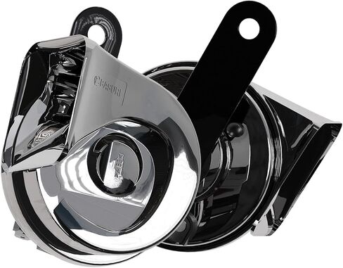 Basuri Wind Hyper Chrome Trumpet Horn (12V, 410/510 Hz, 105-118 dB) Set of 2 in Saudi Arabia