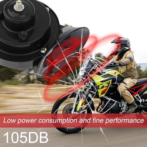 Windance 12V Super Loud Snail Horn 410HZ 510HZ High Low Tone for Any Vehicles yachts boats Waterproof Motorcycle Horn (Black 2pcs) in Kuwait